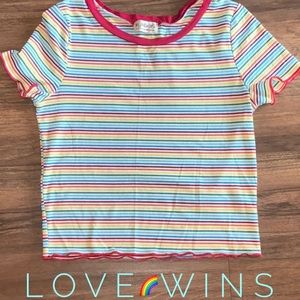 Rainbow Striped Ribbed Shirt